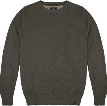 Pánský svetr Velký pánský svetr hladký přes hlavu Double Urban Outfitters Knit-8025 khaki (6XL)