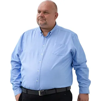 Pánská košile Pánská hladká košile s dlouhým rukávem Duke D555 Richard modrá (5XL)