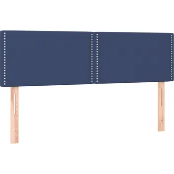 Čelo postele modré, látka, 144 x 5 x 78/88 cm, 2 ks