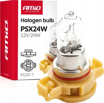 Povinná bezpečnostní výbava Halogenová žárovka PSX24W PG20-7 12V 24W AMIO-04411