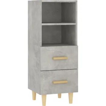 Komoda Komoda šedá 34,5 x 34 x 90 cm se 2 zásuvkami a 2 policemi