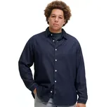 Velká pánská jeansová košile s dlouhým rukávem Jack & Jones 12283674 tmavě modrá (7XL)