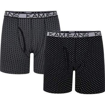 Boxerky Pánské velké spodní prádlo Kam KBS 810 vzorované boxerky 2 kusy černé (5XL)
