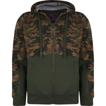 Pánská mikina Velká pánská mikina na zip Kam moro 7036 khaki (5XL)