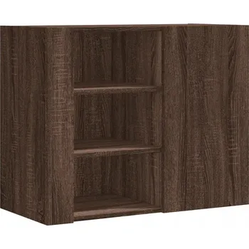 police Nástěnná police hnědý dub 75 x 35 x 60 cm se 6 přihrádkami