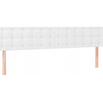 Bílé čelo postele z umělé kůže 160 x 5 x 78/88 cm