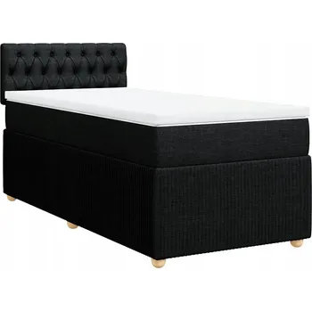 Postel Kontinentální postel 200 x 80 x 100,5 cm černá s matrací bílo-černou