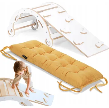 Dětská houpačka Houpačka s polštářem + skluzavkou 2v1 - stěna + polštář. Sada 3v1