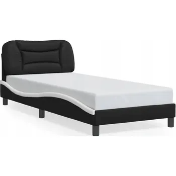 Postel Rám postele s čelem SkóraLux 218x95x74,5 cm, černo-bílý