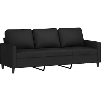 Pohovka Třímístná pohovka černá sametová 198 x 77 x 80 cm