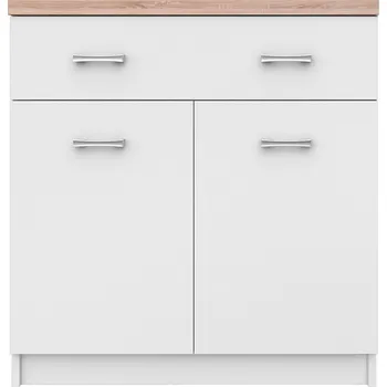 Komoda Komoda Tempo-Kondela TOPTY TYP 14, 80 x 33 x 85 cm, bílá/dub sonoma