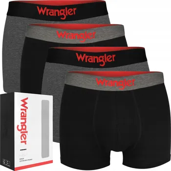 Pánská móda WRANGLER Sada pánských boxerek 22055 Šedá Bavlna 4 balení Vel XL