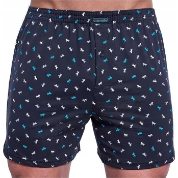 Boxerky CORNETTE boxerky bavlna COMFORT volné boxerky box střih 008/313 koně grafit 3XL