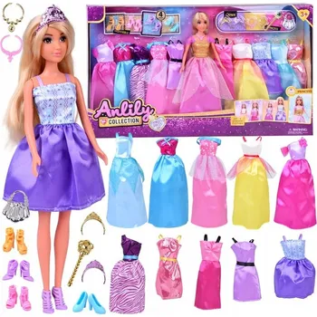 Anlily Panenka MODELKA + velký set 11 šatů a doplňků pro princeznu ZA5695