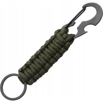 JB Tacticals Přívěsek Na Klíče Karabinka Paracord s křesadlem JB-35 - zelená