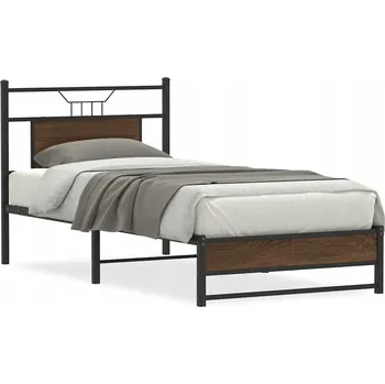 Postel Rám postele s čelem, hnědý dub, 207 x 85,5 x 91,5 cm