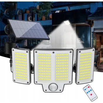 Venkovní osvětlení SOLÁRNÍ LAMPA S HALOGENEM, SENZOREM POHYBU A SOUMRAKU, 280 LED, PRO ZAHRADU NEBO GARÁŽ