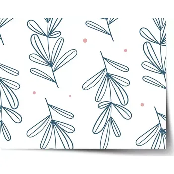 Plakát Sablio Plakát Modré lístky - 90x60 cm