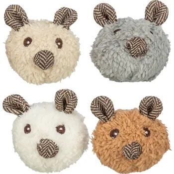 Hračka pro kočku Trixie Plyšový méďa - hlava, s catnipem, 8 cm, různé barvy