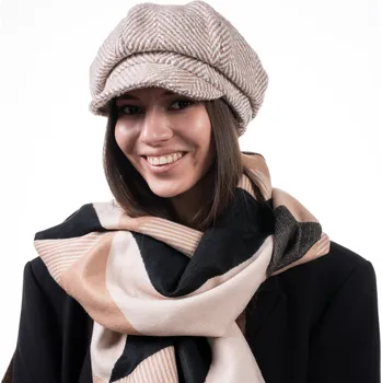 Čepice Fiebig - Headwear since 1903 Dámská zimní béžová bekovka se vzorem Velikost: Unisize (S-XL)