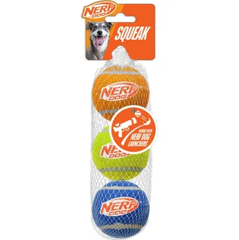 Hračka pro psa NERF DOG Hračka pro psy 3 ks pískacích tenisových míčků 6,5 cm