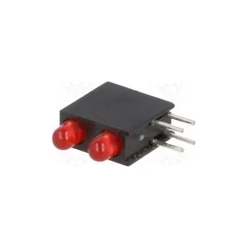 Polovodič LED zakrytovaný červená 3mm Poč.diod 2 20mA 60° 2÷2,5V