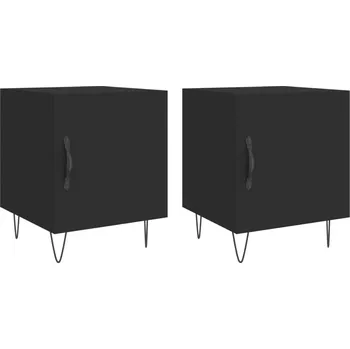 Noční stolek Černý noční stolek 40 x 40 x 50 cm s kovovými nožičkami