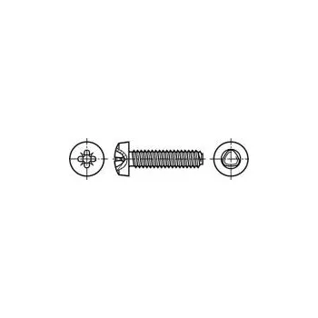 Vrut Vrut do kovu 2,5x4 Hlava válcová Pozidriv PZ1 kalená ocel