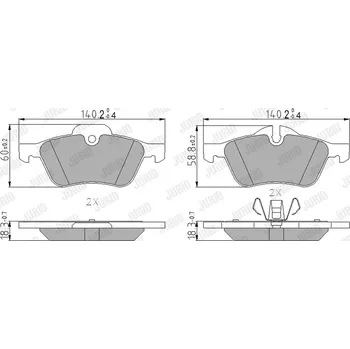 Brzdová destička Sada brzdových destiček, kotoučová brzda JURID 571992J