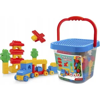 ostatní stavebnice Mini kostky Wader v kbelíku dílů Stavebnice