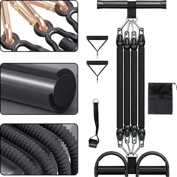 DOMÁCÍ POSILOVACÍ EXPANDER SE ČTYŘMI TRUBICEMI PRO VŠECHNY CVIKY, ZÁTĚŽ 100 LBS (45 KG)