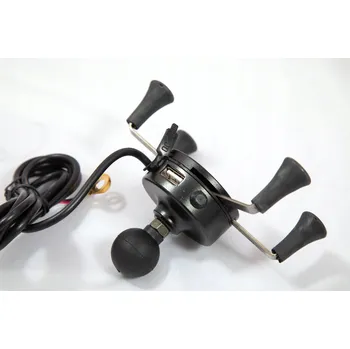 MOTOCYKLOVÝ DRŽÁK TELEFONU X-GRIP S USB NABÍJEČKOU 2A A VYPÍNAČEM