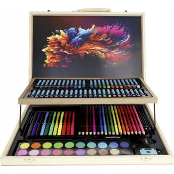 Výtvarná sada SADA kufřík na kreslení a malování AVEC 103 dílů + dřevěný organizér