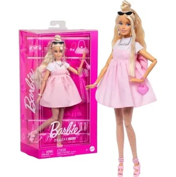 Panenka Mattel Barbie Deluxe Style lesklé šaty s volánkem