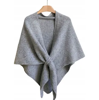 Podprsenka TEPLÁ šedá TROJÚHELNÍKOVÁ ŠÁLA zimní – dárek pro ni, MĚKKÁ a POHODLNÁ