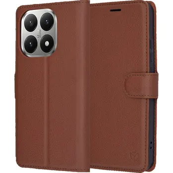 Pouzdro na mobilní telefon Techsuit – kožené pouzdro – Xiaomi 15T – hnědé