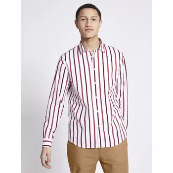 Pánské oblečení Pánská košile Celio Striped Celio bílá | tmavě červená 1817666