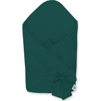 Zavinovačka Oboustranný zavinovací rožek pro miminka z měkké bavlny se zavazováním - lahvově zelená