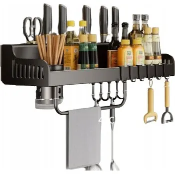 Věšák MULTIFUNKČNÍ ZÁVĚSNÝ KUCHYŇSKÝ DRŽÁK NA ZEĎ 40x8,5x14cm