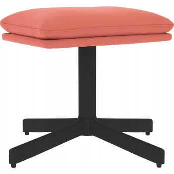 Taburet Aksamitová podnožka růžová 60x60x36 cm s černými kovovými nohami