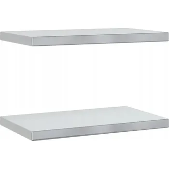 police Stříbrná nástěnná police 50 x 30 x 3 cm z nerezové oceli