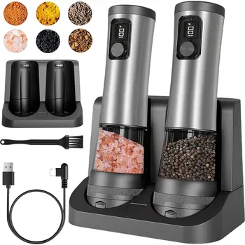 Kuchyňský mlýnek ELEKTRICKÝ MLÝNEK NA SŮL A PEPŘ, NABÍJECÍ USB SADA