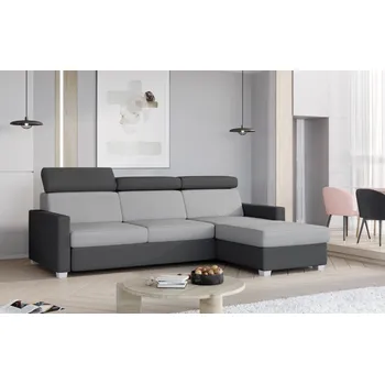 Sedací souprava Rozkládací rohová sedačka KATMAI, pravá, sv.šedá látka/tm.šedá látka - II. jakost,POUZE OSOBNÍ ODBĚR +možnost VÝNOSU + vyzvednutí ZDARMA