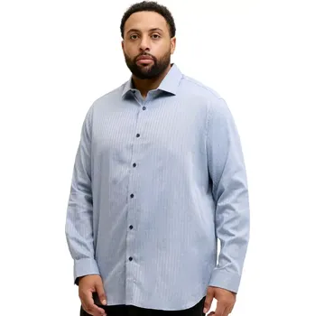 Pánská košile Velká pánská pruhovaná košile s dlouhým rukávem Jack & Jones 12292159 blankytná (5XL)