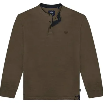 Pánské polo tričko s dlouhým rukávem a stojáčkem Double Urban Outfitters PS-3059 světle hnědé (6XL)