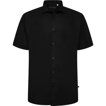 Pánská košile Velká pánská košile s krátkým rukávem Kam 600 černá (3XL)