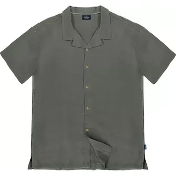 Pánská košile Velká pánská košile s krátkým rukávem Double GS-5069 khaki (5XL)