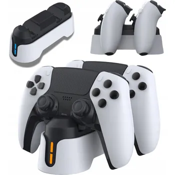 Herní ovladač NABÍJEČKA PRO OVLADAČE PS5 FROGGIEX DVOJITÁ NABÍJECÍ STANICE S LED