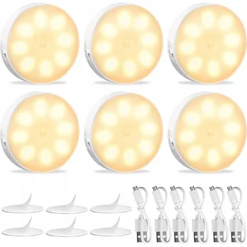 Noční světlo 6X NOČNÍ LAMPA S POHYBOVÝM SENZOREM SOUMRAKU, BEZDRÁTOVÁ, MAGNETICKÁ