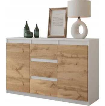 Komoda Komoda Furnica. MIKEL 120 x 35 x 75 cm, bílá matná